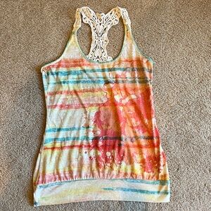 Maurices Lace Back Multicolor Top